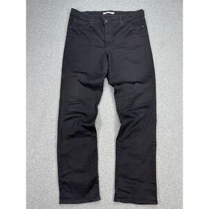 Levi's 314 Jeans Women's 32 Black Denim Mid Rise Shaping Straight Leg Silver Tab